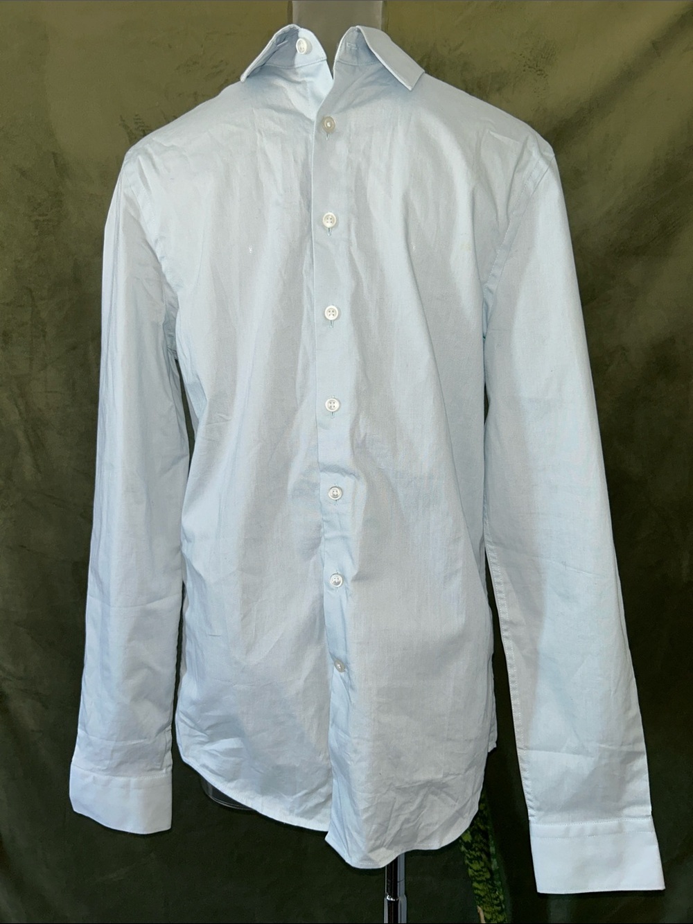 Express Men's Pale Blue Button-Up Dress Shirt
